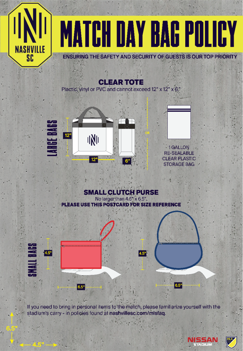 What are Nissan Stadium's bag policy and purse rules?